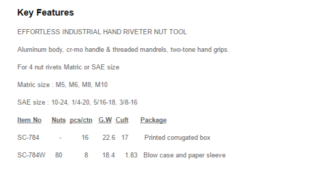 Effortless industrial rivet nut tool